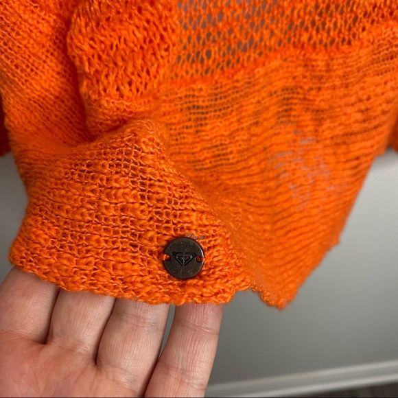 Roxy Open Knit Orange Cardigan NWT - Picture 5 of 13